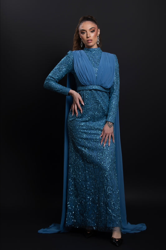 Vestido Reina del Cielo – Azul Medianoche