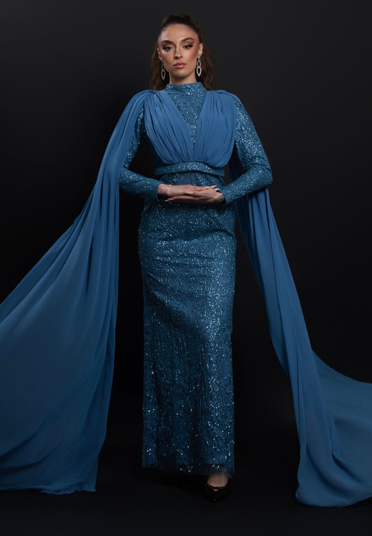 Vestido Reina del Cielo – Azul Medianoche