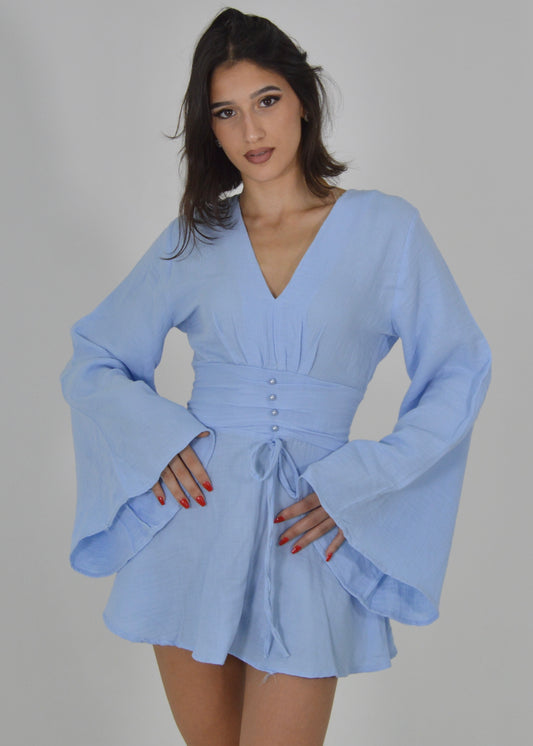Conjunto/Vestido azul cielo