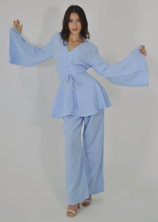 Conjunto/Vestido azul cielo